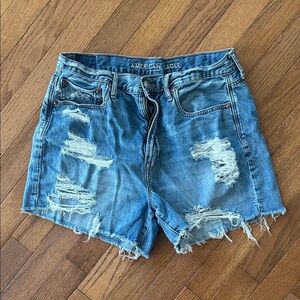 American Eagle Outfitters Light Blue Ripped Jean Shorts
